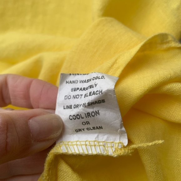 Francesca Bettini yellow 100% linen peplum sleeveless top size M - Picture 6 of 12